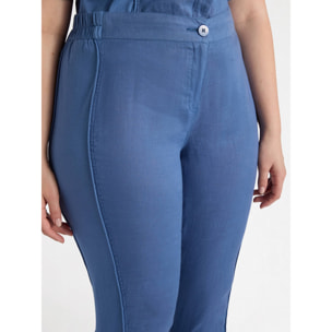Fiorella Rubino - Pantaloni dritti in lino - Blu