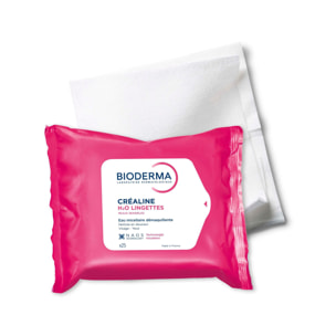 Créaline H2O - 25 Lingettes Démaquillantes - Peaux Sensibles