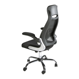 Silla Angel Cerdá oficina giratoria con asiento y respaldo tapizado en tela negra 66x62x117cm