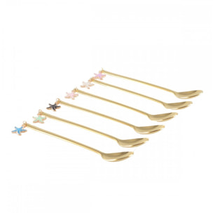 Cuillères dorées étoile - lot de 6