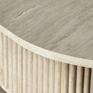 Table basse carré effet travertin 80cm SUSAN