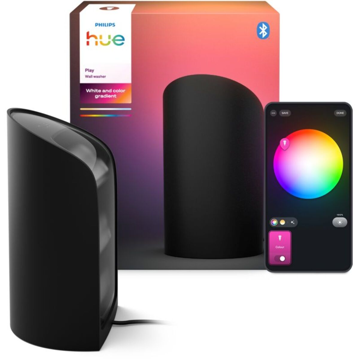 Lampe connectée PHILIPS HUE Play Wall washer Noir White&Color gradie