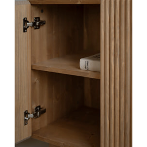 Buffet en bois de sapin et pin en ton chêne foncé 152x42cm Hauteur: 71 Longueur: 152 Largeur: 42