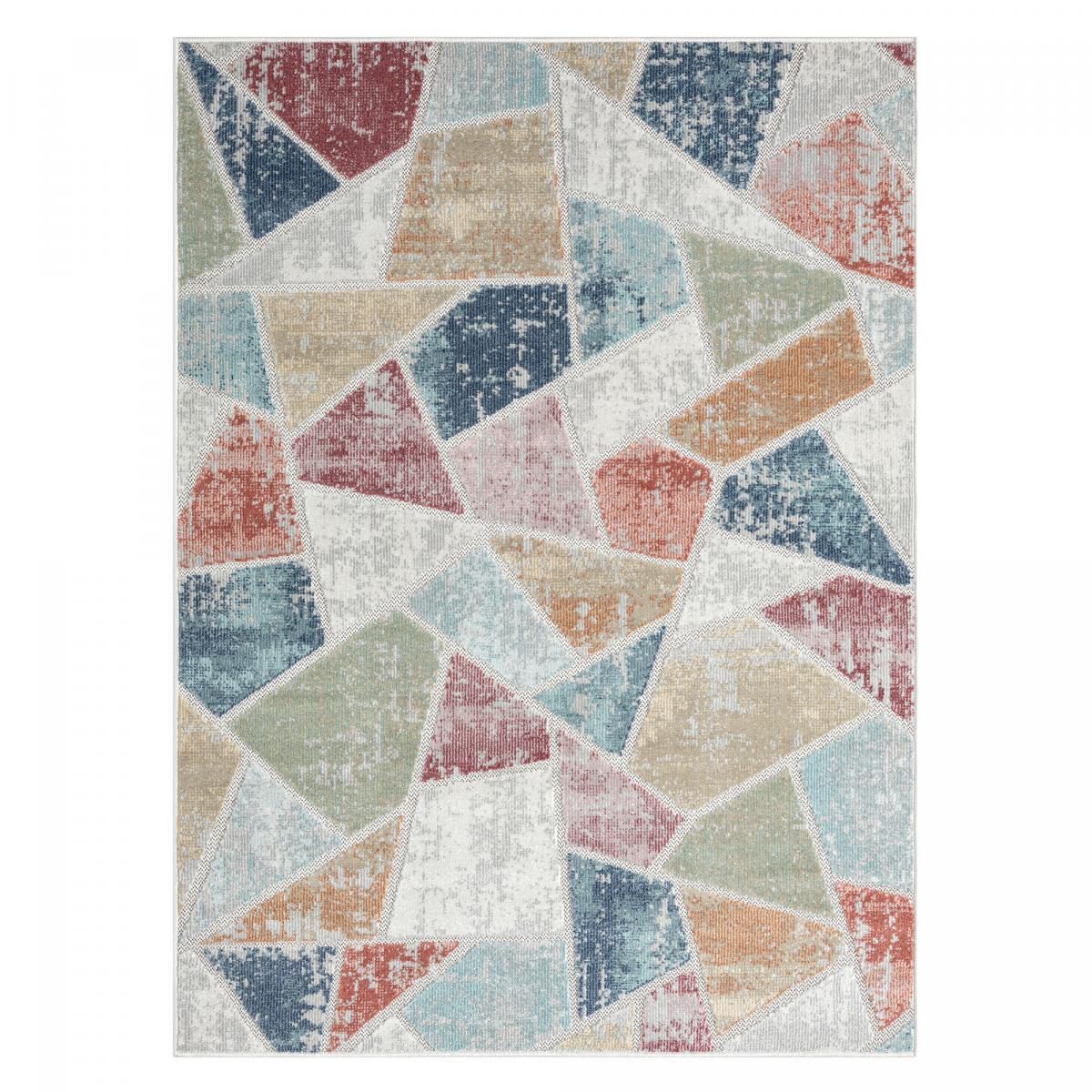 Tapis Runi motif géométrique aspect relief
