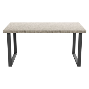 Fabri - Ripiano per Tavolo da Pranzo Rettangolare 160x90x5 cm in Legno Multistrato Finitura Grigio Testurizzato