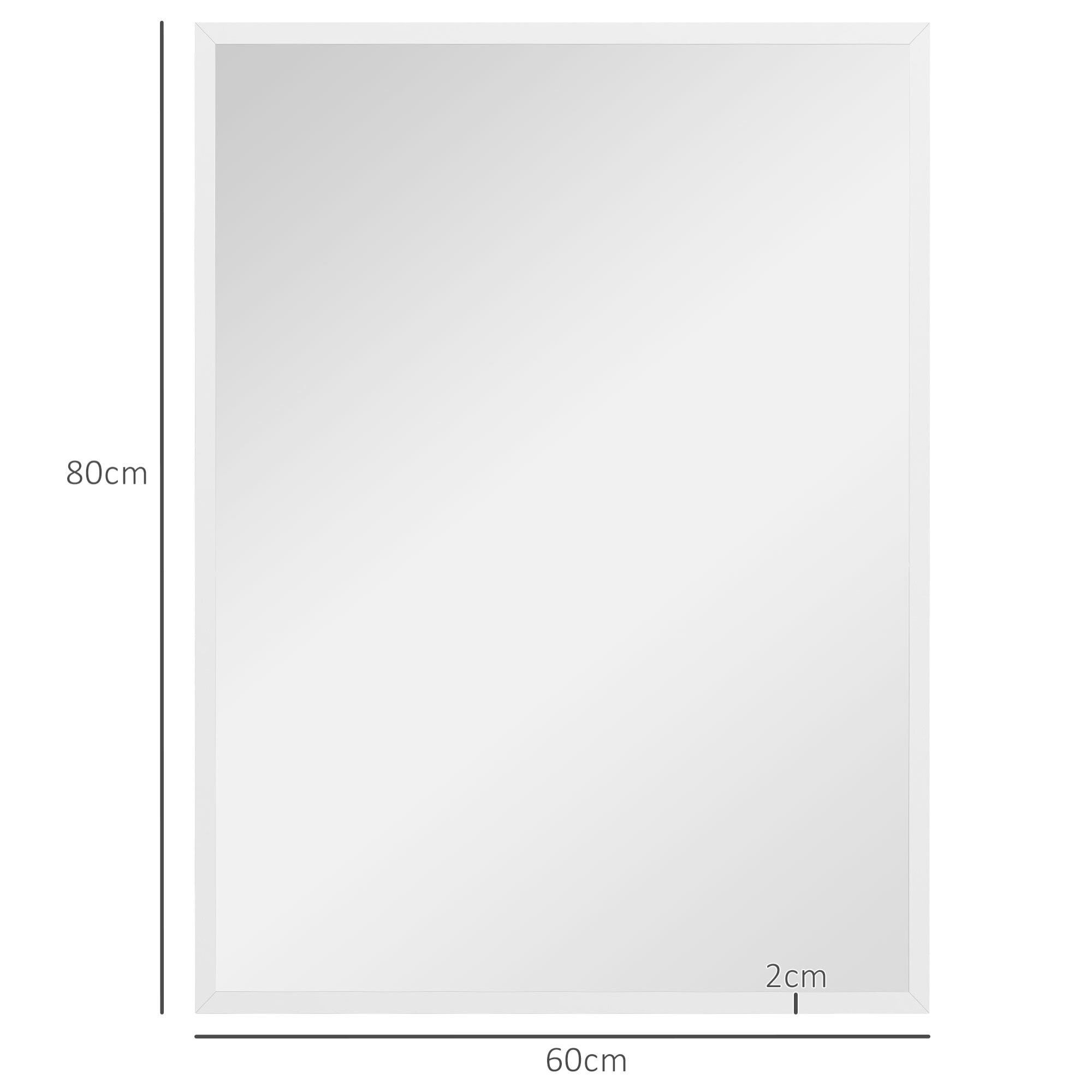 Miroir mural rectangulaire dim. 60L x 80H cm MDF blanc