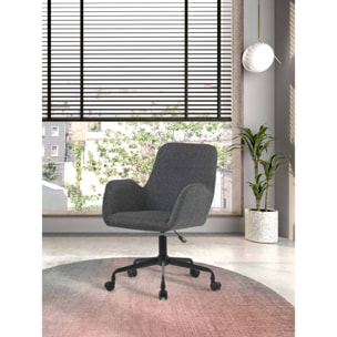 Silla de estudio Mael tela gris moteado 90x61x64 cm