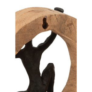 J-Line décoration murale Figurine Grimpe - bois/aluminium - noir - 3 pièces
