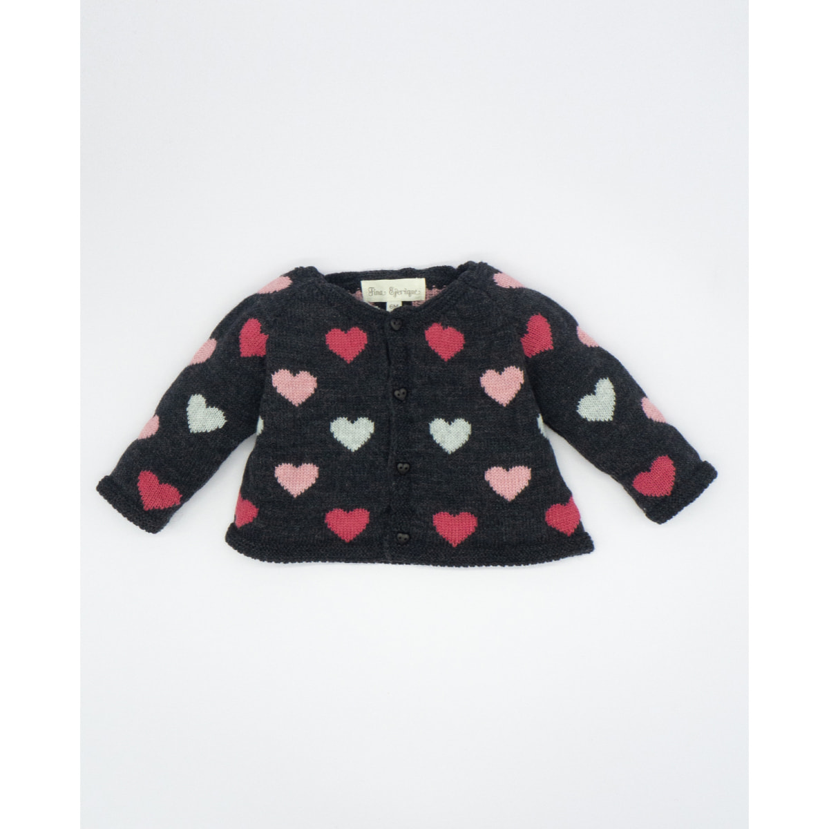 CHAQUETA CORAZONES MULTICOLOR NEGRA