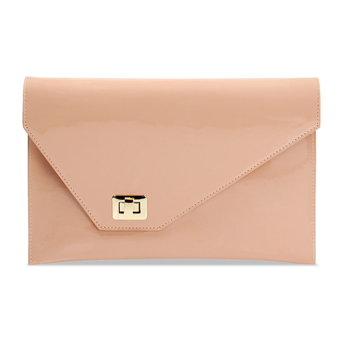 Pochette donna nude in vernice