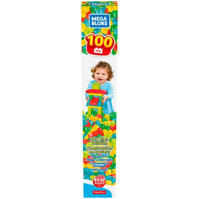 Mega Bloks Pacco Eco con 100 Pezzi da Costruzione, 1+ Anni unisex Fisher-Price