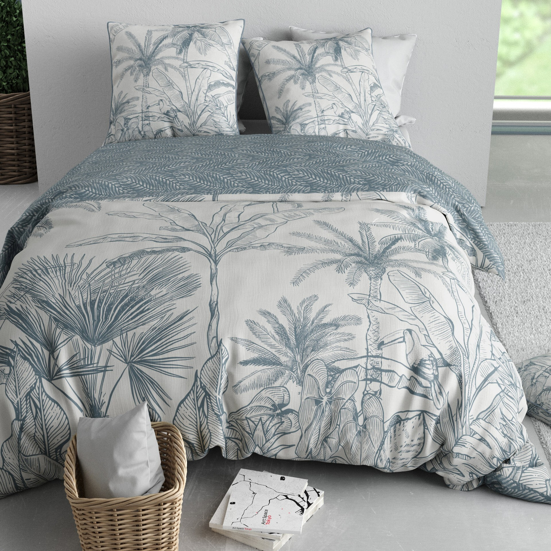 Parure Housse De Couette 3pcs 100% Coton 57 Fils SIERRA