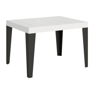 Table extensible 70x110/194 cm Flame Frêne Blanc cadre Anthracite