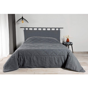 Jeté de lit en 100% lin - Gris clair