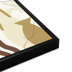 Affiche encadrée feuille noire et soleil doré Affiche + cadre en métal - Noir