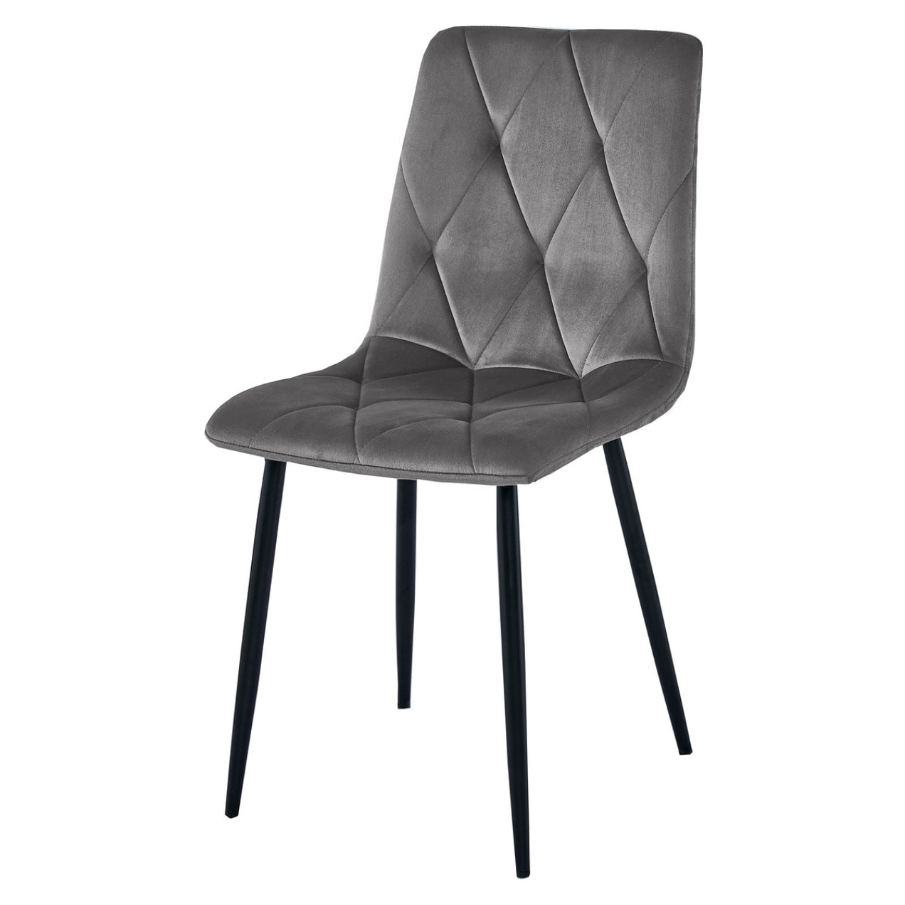 Sedia Libra in velluto grigio scuro con gambe nere