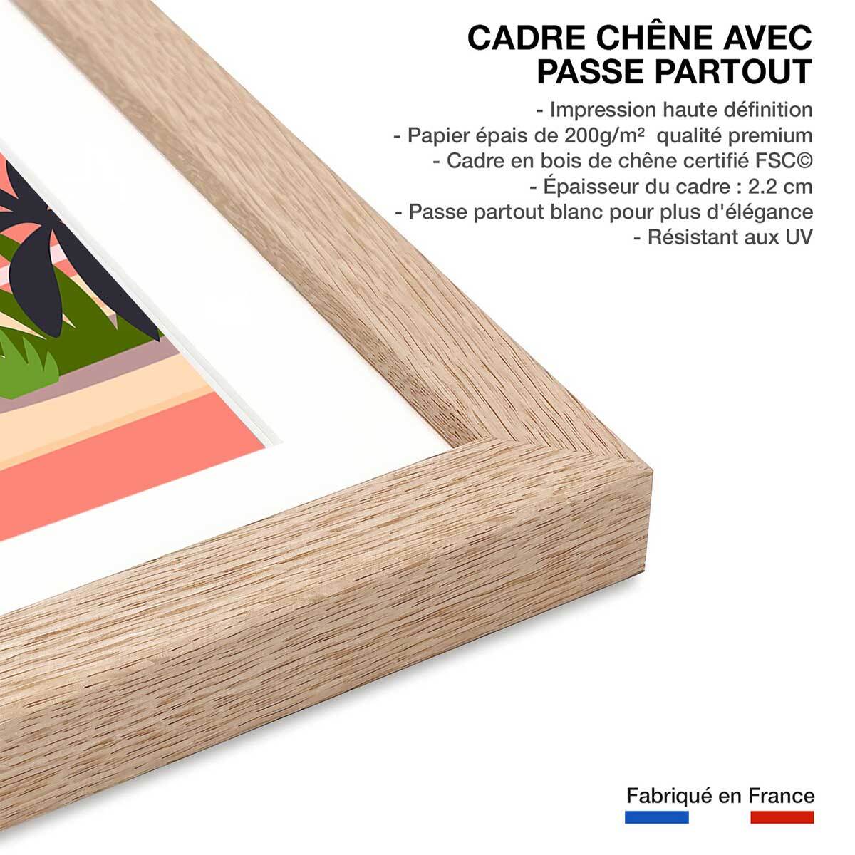 Poster nice promenade des anglais Affiche sous cadre bois