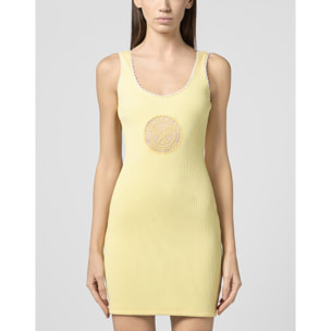 PHILIPP PLEIN Ribbed Tank Mini Dress Tennis Club