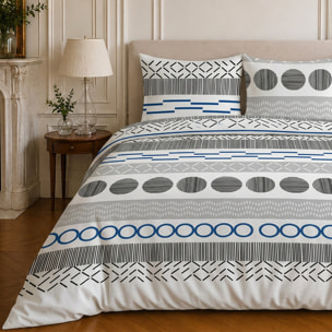 Parure housse de couette 100% microfibre motif géométrique - VAGUE