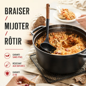 Cocotte en Fonte, Ronde, Noir Mat