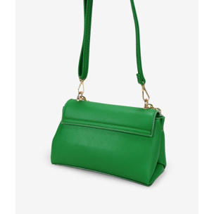 Bolso bandolera verde con solapa