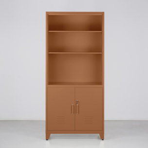 Armadio metallo semiaperto con ante e 5 scaffali mattone 84x45x190 cm - Yumi