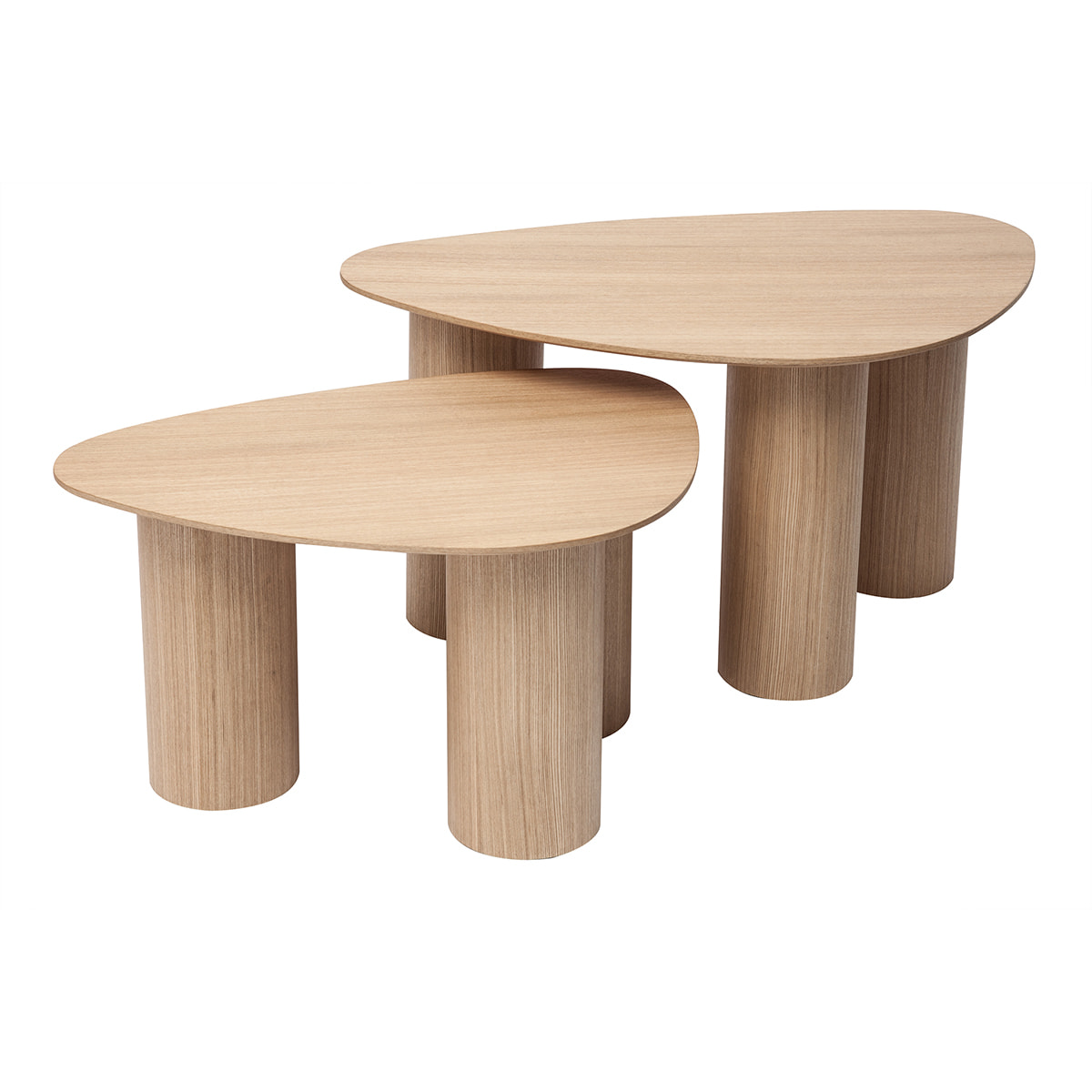 Tables basses gigognes design en bois clair (lot de 2) FOLEEN