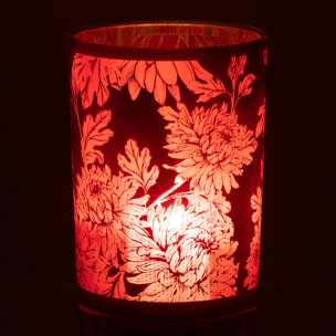 J-Line photophore Fleurs - verre - rouge - large