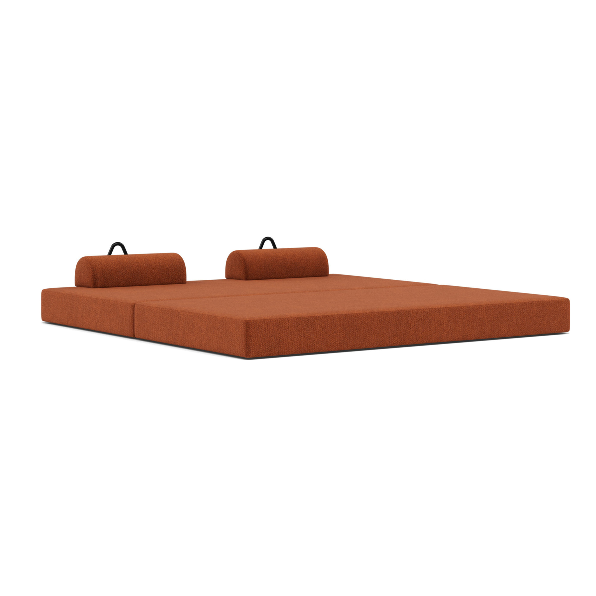 Astral - Canapé 3 places convertible en velours texturé - Terracotta