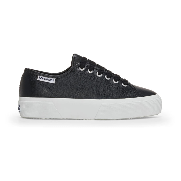 Superga - Zapatos de mujer Mujer Negro - 3740 Platform Vegan Tumbled Material Leggera