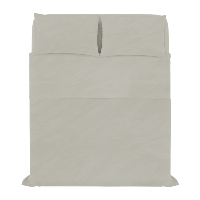 COMPLETO LETTO WATER WASHED, 100% Microfibra, No Stiro - SABBIA
