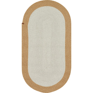 Tapis fait main effet toile de jute