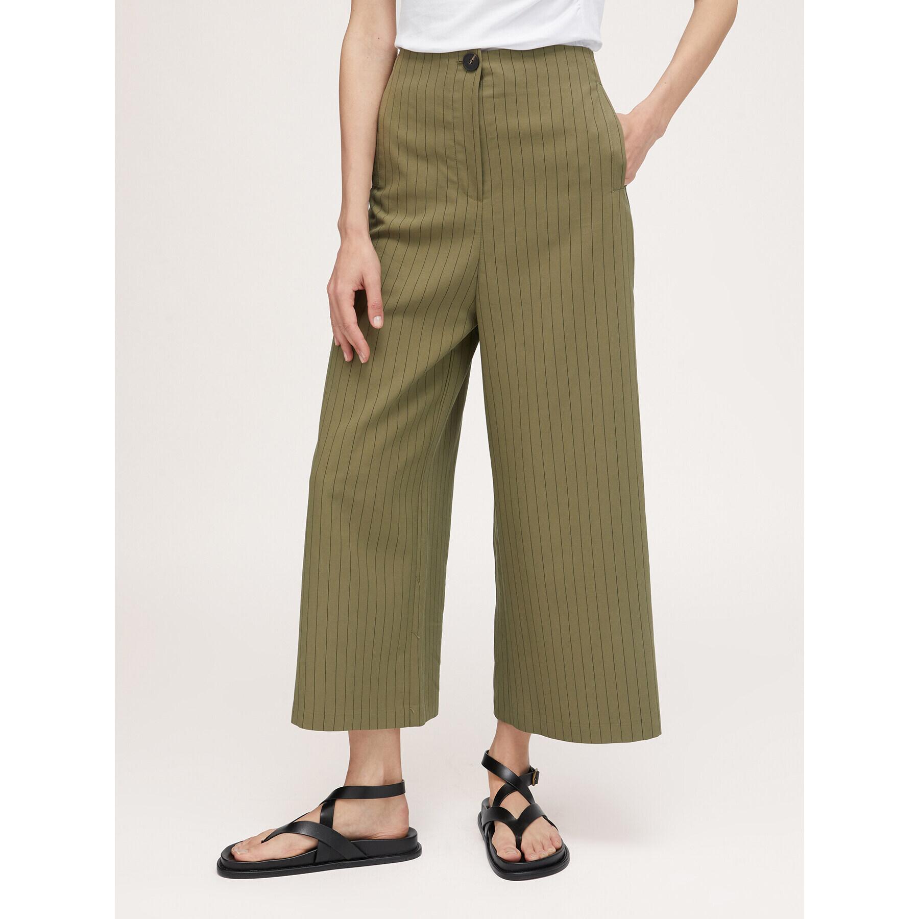 Motivi - Pantalones cropped de raya diplomática - Verde