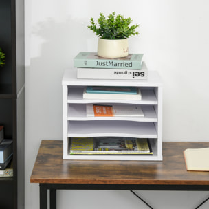 Organiseur bureau bois blanc avec 4 couches fournitures support d'imprimante dim. 35,5L x 25l x 28,6H cm