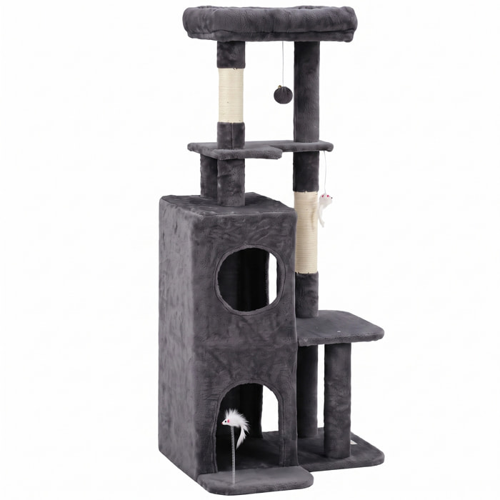 Arbre à chat 4 niv. H.132 cm multi-équipé anthracite