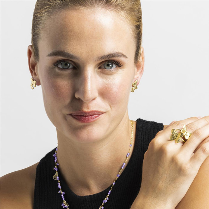 Pendientes acabado oro 18k