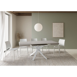 Table extensible 90x90/194 cm Clerk cachemire pieds Blancs