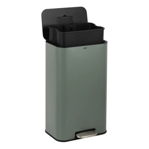 Poubelle rectangulaire à pédale Delta 30L vert