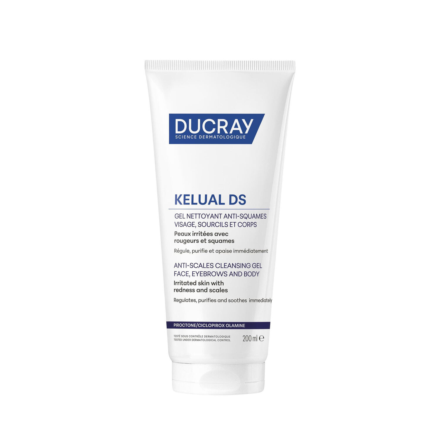 Kelual Ds - Gel Nettoyant Anti-Squames Visage Sourcil et Corps 200 ml