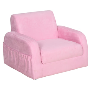 Sofá Infantil de Madera Franela y Espuma 51x45x30cm Rosa