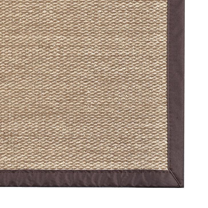 Alfombra de vinilo tejido ELEGANT efecto sisal marrón con ribete