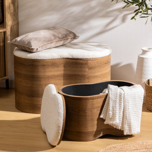 Coffre "Loe" bouclette caramel 72x45x40,5cm