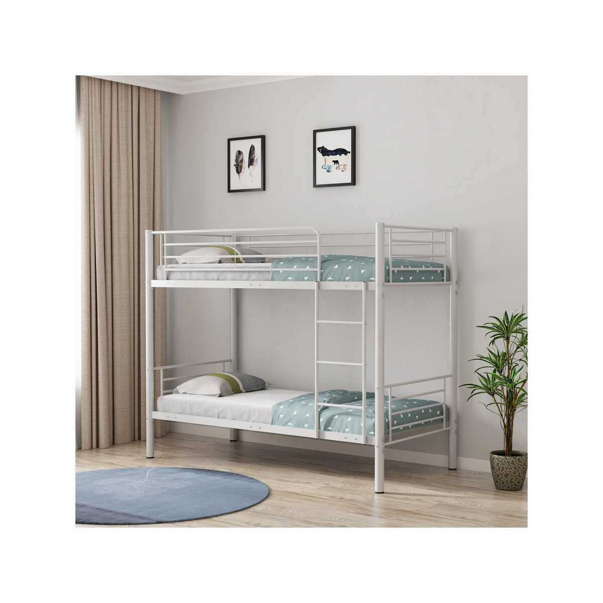 Lit superposé "ADAM" -  90 x 190 cm - Métal - Blanc