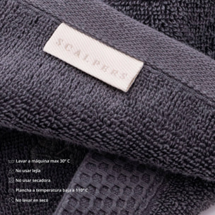 Juego de toallas nidus (30x50cm + 50x100cm + 90x150cm) 100% algodón en color gris con logo bordado scalpers home