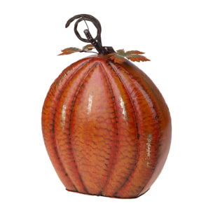 Zucca Halloween Metallo - Pezzi 1 - Colore Arancio - 34x27Hx34cm - Bianchi Dino