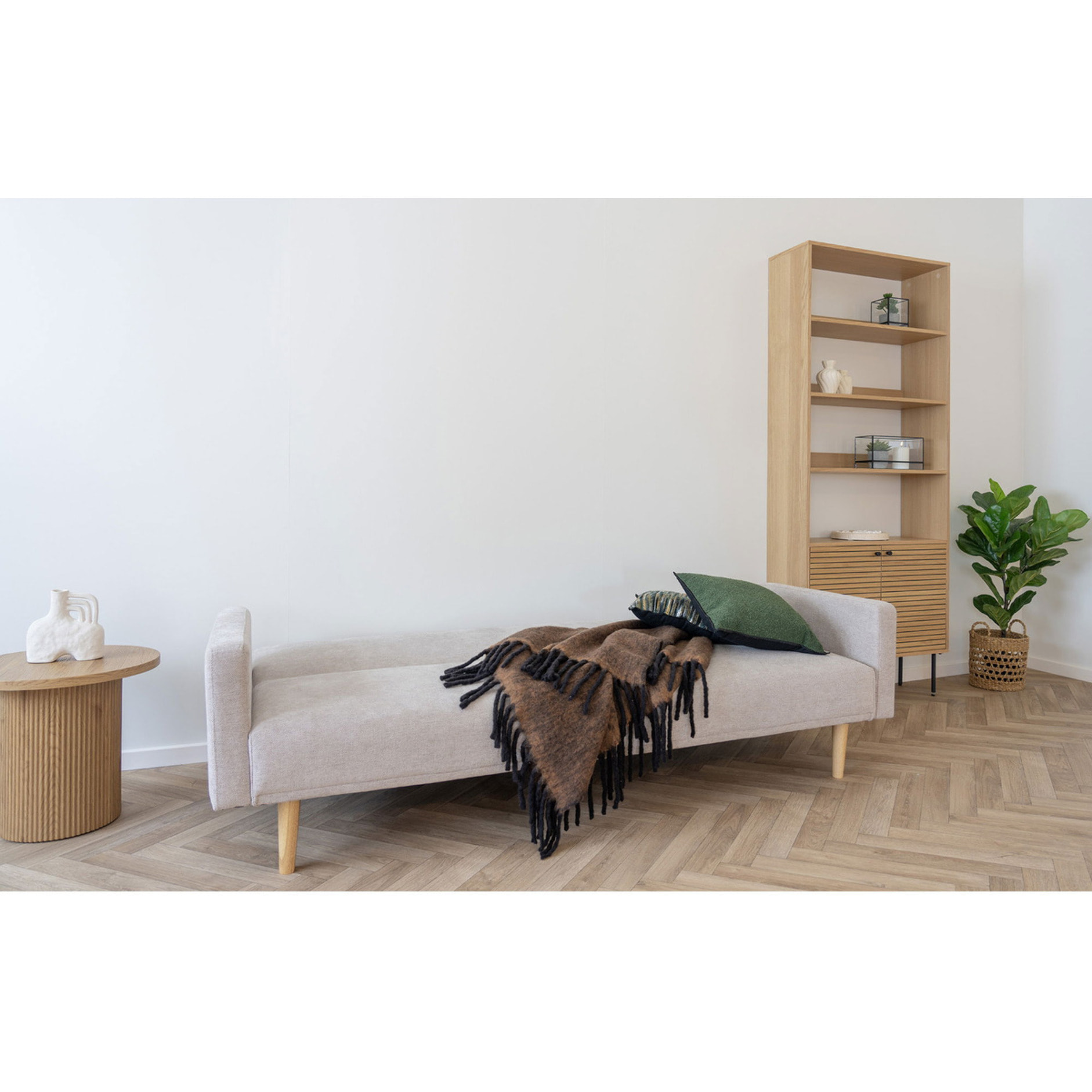 Plaid Carmel in misto lana marrone con frange nere 130x170 cm