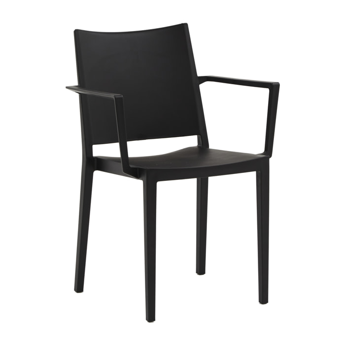 Set 2 sedie impilabili in polipropilene colore nero