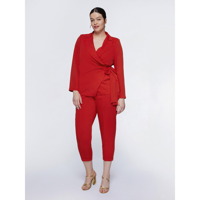 Fiorella Rubino - Blazer con chiusura a portafoglio - Rosso