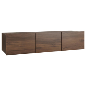 Alix - meuble tv modulable 150 cm - 3 portes - Effet noyer