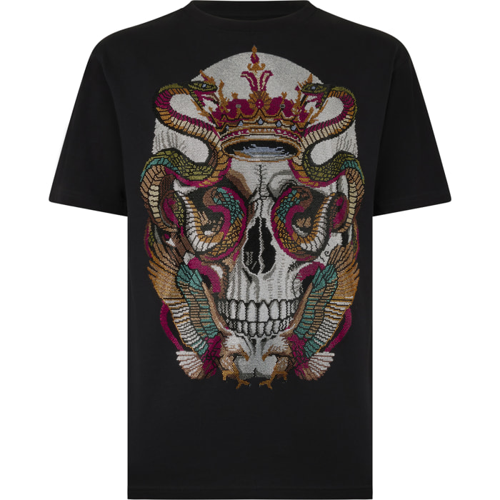 PHILIPP PLEIN Round Neck T-Shirt Snake King Stones
